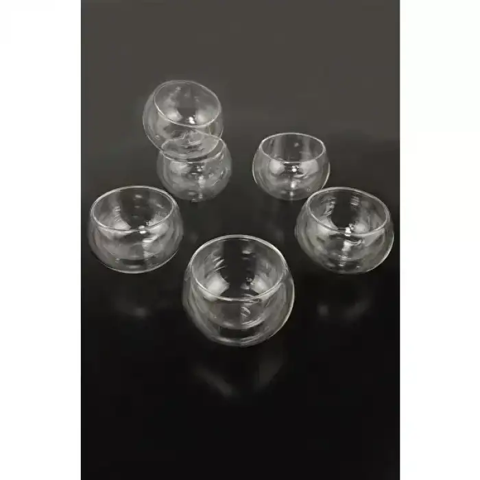 AsilTech Çift Cidarlı Cam Reçellik 6 Adet