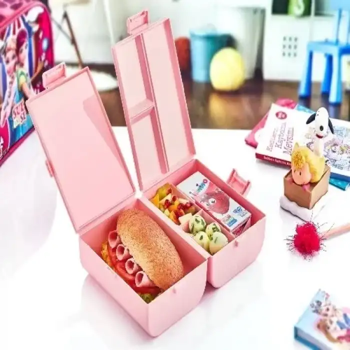 AsilTech Çift Kapaklı Bölmeli Beslenme Kabı