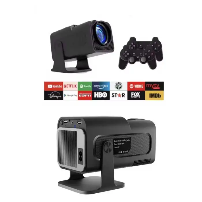 AsilTech Çift Kollu Projeksiyon Taşınabilir Game Projektör Full Hd 1080P 4k Projeksiyon Gamepad