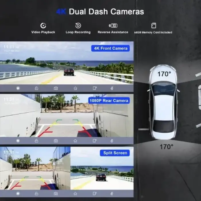 AsilTech Çift Lens Kameralı Apple Ve Android CarPlay
