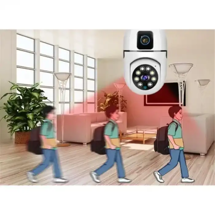 AsilTech Çift Lensli Duy Girişli Kablosuz Ampul Kamera