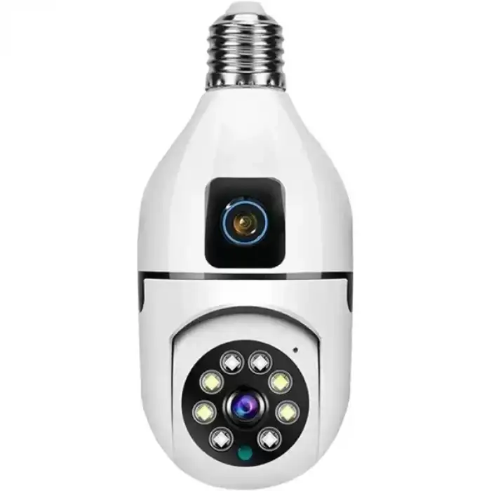 AsilTech Çift Lensli Duy Girişli Kablosuz Ampul Kamera