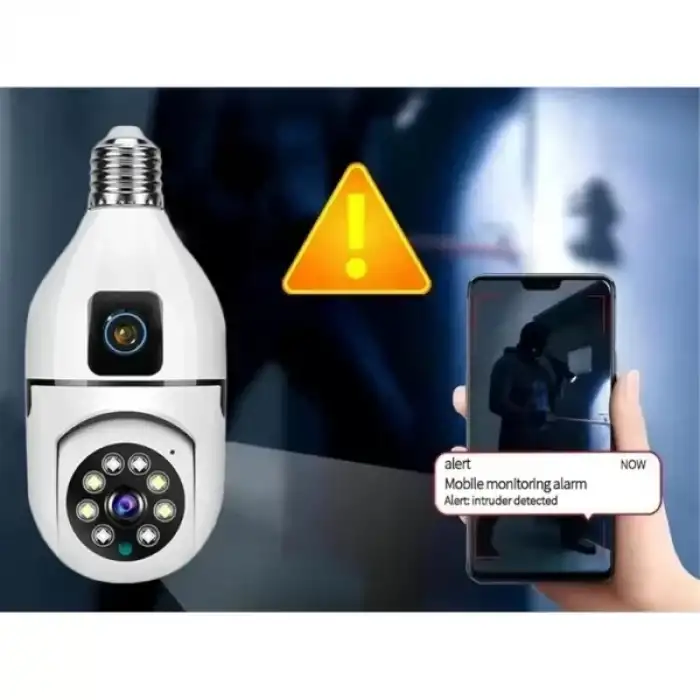 AsilTech Çift Lensli Duy Girişli Kablosuz Ampul Kamera