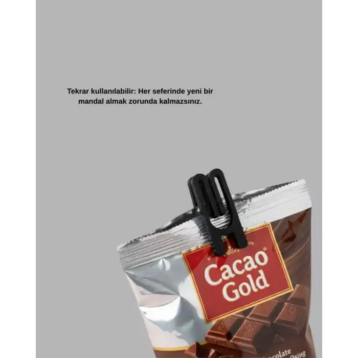 AsilTech Cips Kahve ve Bakliyat İçin Poşet Kapatma Mandalı