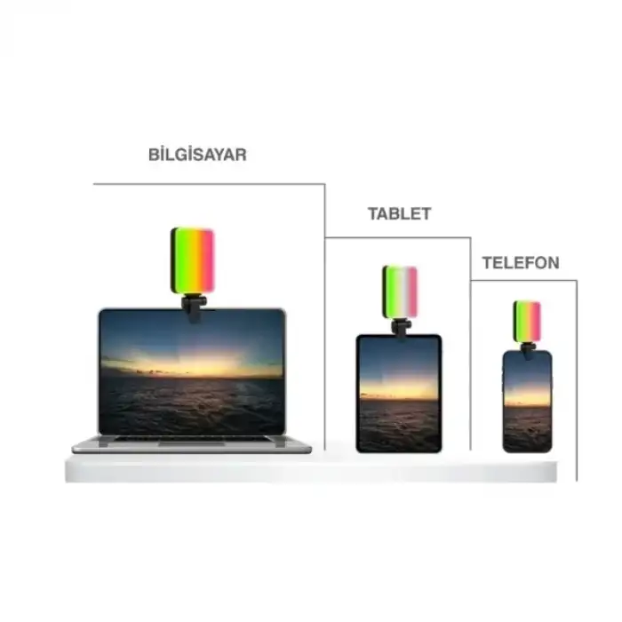 AsilTech Clip-Fill Taşınabilir Mini RGB Led Selfie Işığı