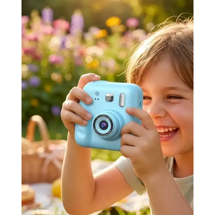 AsilTech Çocuk Kamera Anında Baskı Özellikli 4 Rulo Kağıt ve 5 Kalem Hediyeli