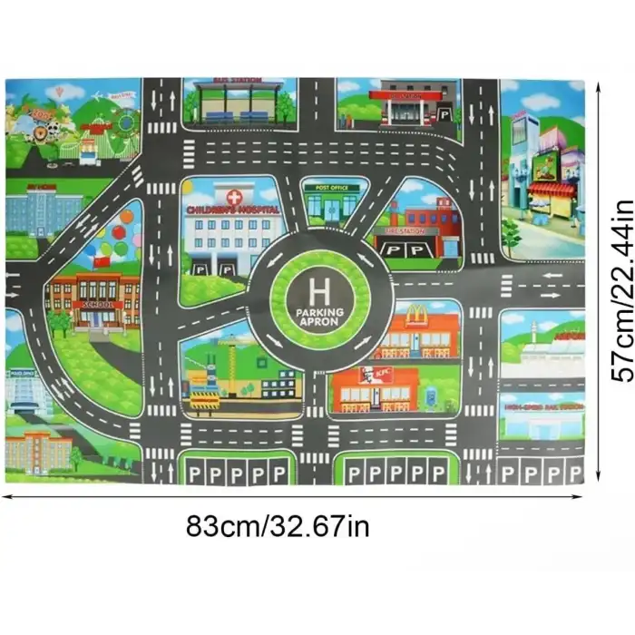 AsilTech Çocuk Oyun Matı (Mutlu Şehir Hayatı)