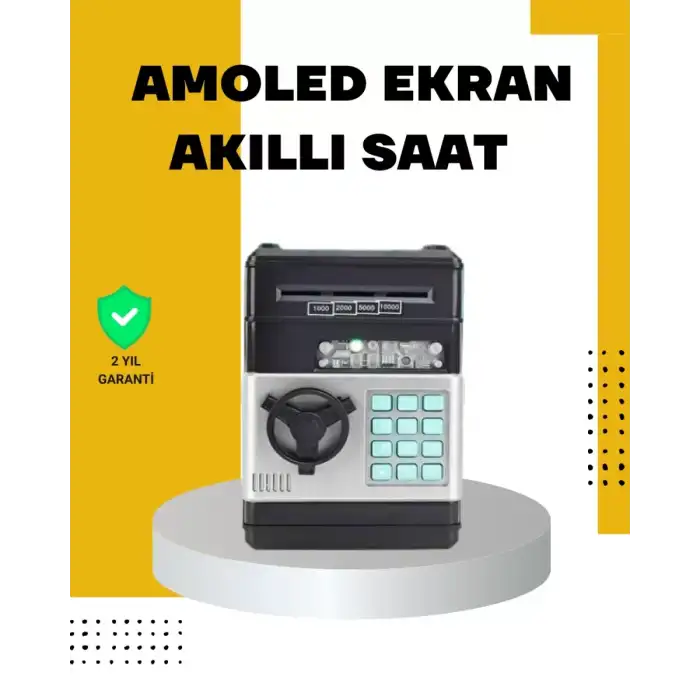 AsilTech Çocuklar İçin Şifreli ATM Kasa Para Yutan Kumbara