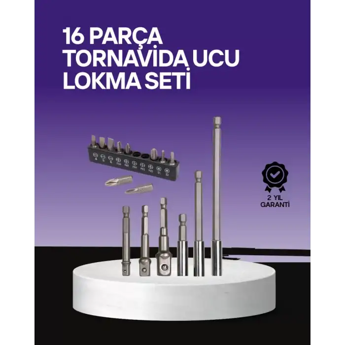 AsilTech Çok Amaçlı 16lı Bits Uç Seti Dayanıklı Tornavida Adaptör