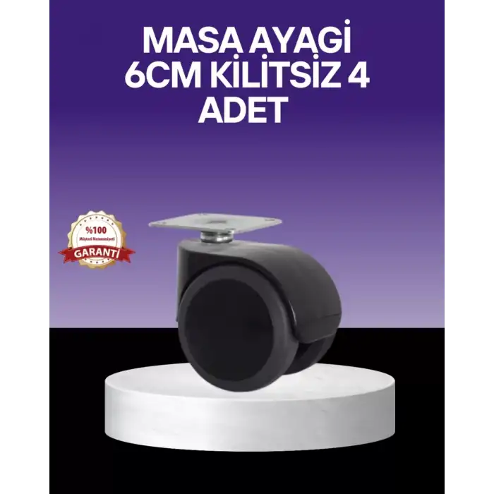 AsilTech Çok Amaçlı Kilitsiz Masa Ayağı Tekerleği 6 cm