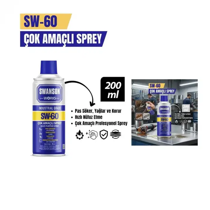 AsilTech Çok Amaçlı Yağlayıcı Sprey - 200 ml - Pas Sökücü - Profesyonel Sprey