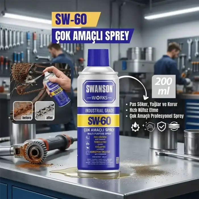 AsilTech Çok Amaçlı Yağlayıcı Sprey - 200 ml - Pas Sökücü - Profesyonel Sprey