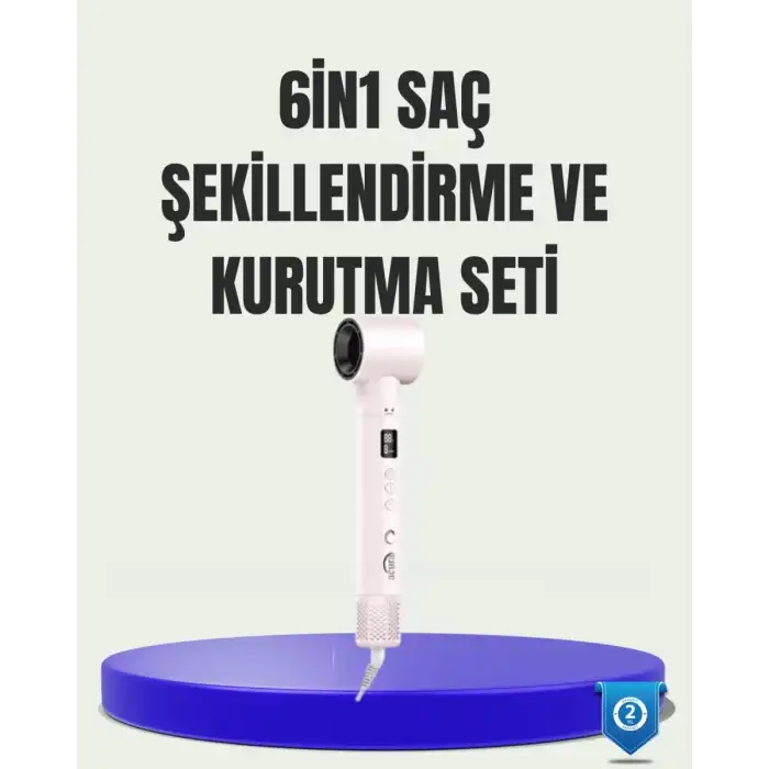AsilTech Çok Fonksiyonlu 6 Başlıklı Saç Kurutma ve Şekillendirme Seti