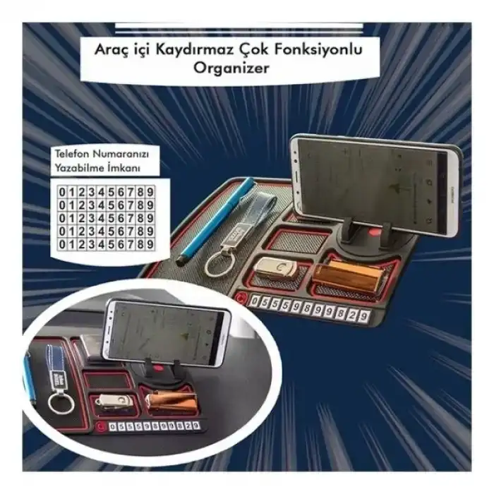 AsilTech Çok Fonksiyonlu Araç İçi Telefon Tutucu