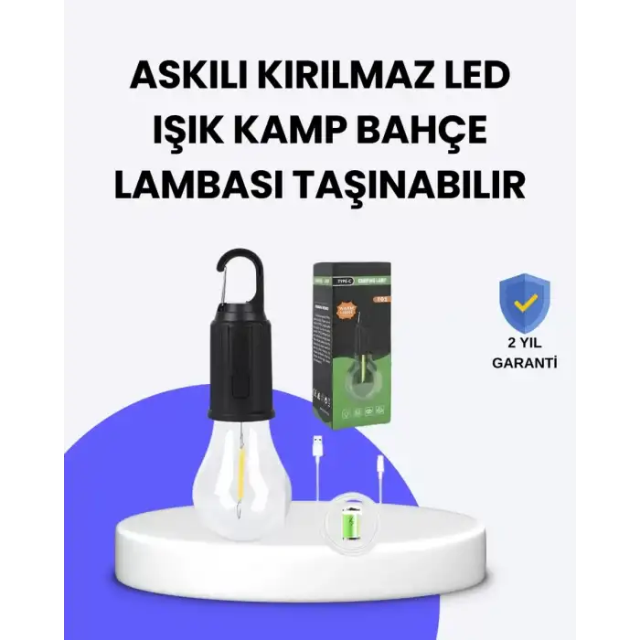 AsilTech Çok Yönlü Asma Kancalı Kamp Işığı