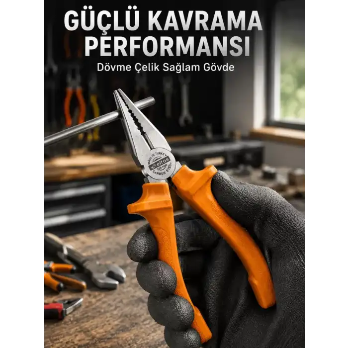 AsilTech Dayanıklı Çelik Gövdeli Çok Amaçlı Profesyonel Pense