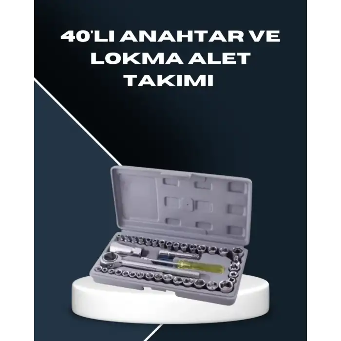 AsilTech Dayanıklı Karbon Çelik 40 Parça Lokma ve Cırcır Anahtar Seti