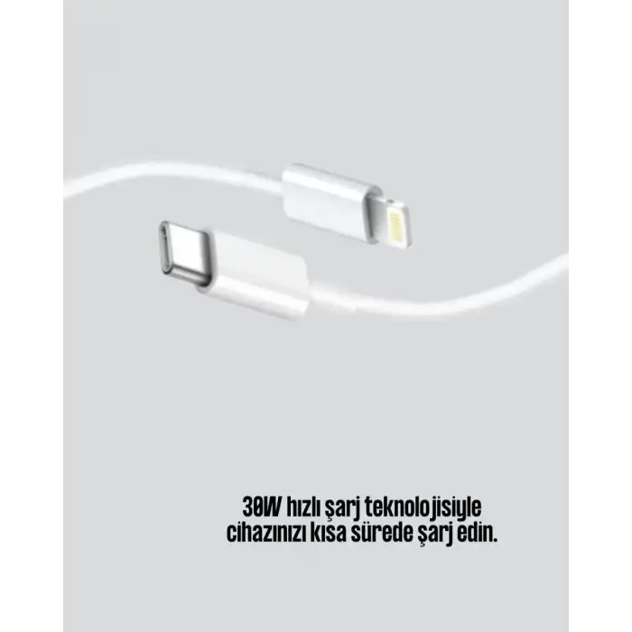 AsilTech Dayanıklı TPE Lightning Kablo – 30W Hızlı Şarj ve Veri Transferi