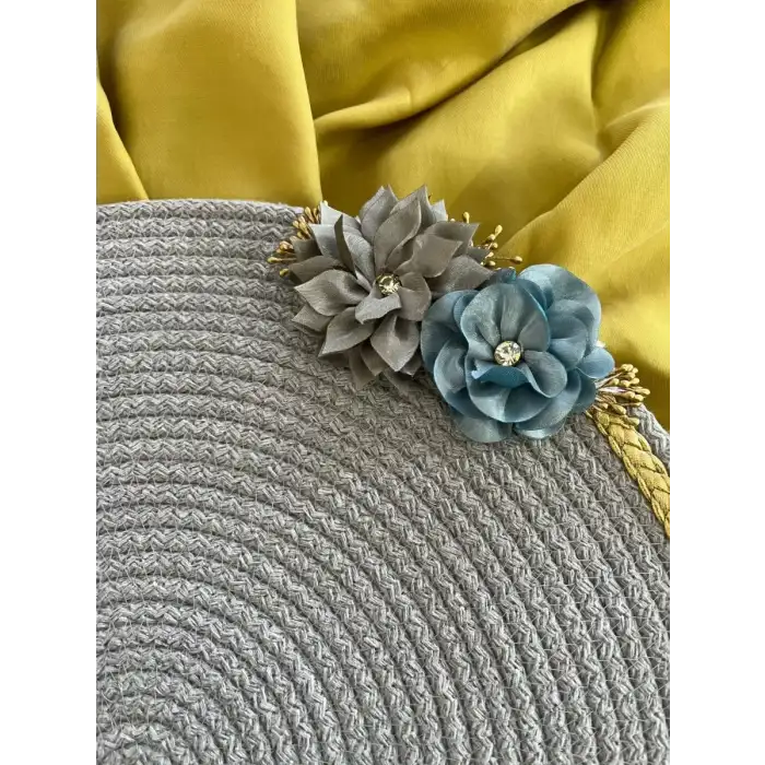 AsilTech DecoHandy 39cm Çiçekli Jüt Örme Supla Amerikan Servis