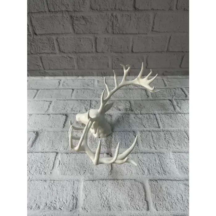 AsilTech Dekoratif Geyik Başı Heykel 25 cm Modern Minimal Tasarım