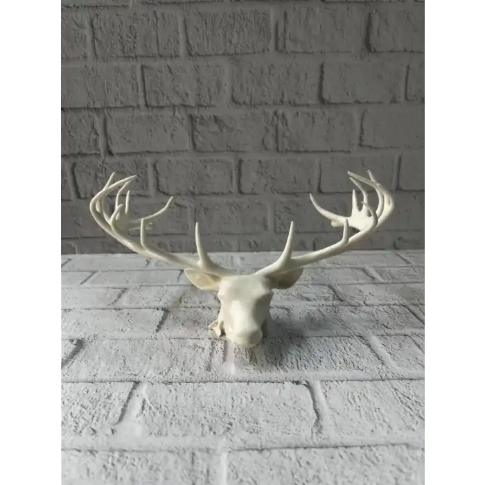 AsilTech Dekoratif Geyik Başı Heykel 25 cm Modern Minimal Tasarım