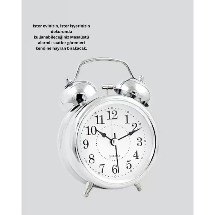 AsilTech Dekoratif Gümüş Saat