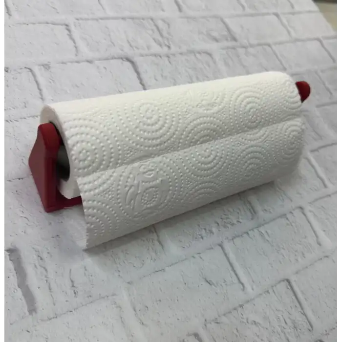 AsilTech Dekoratif Kırmızı Kağıt Havlu Tutucu Duvar Askılı Model