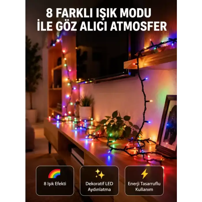 AsilTech Dekoratif Peri Led 5 m 50 Ampullü Şeffaf Kablo Aydınlatma Yeni Nesil
