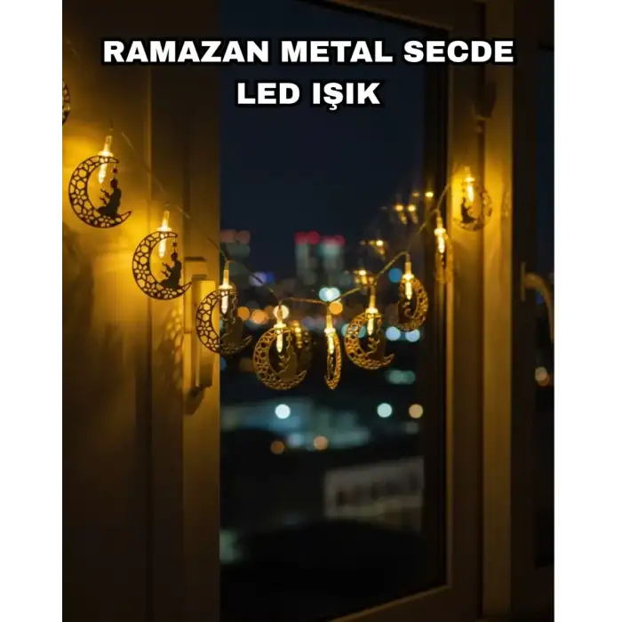 AsilTech Dekoratif Ramazan Ay Işığı Secde Eden Adam Figürlü