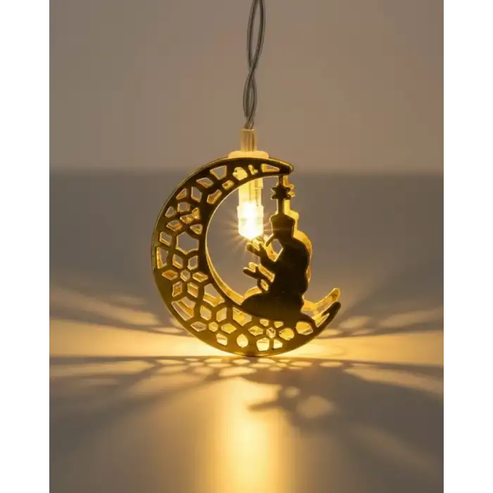 AsilTech Dekoratif Ramazan Ay Işığı Secde Eden Adam Figürlü