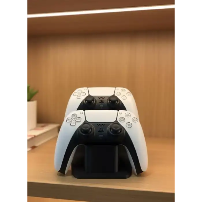 AsilTech Dekoratif Siyah İkili Gamepad Standı 7x18 cm