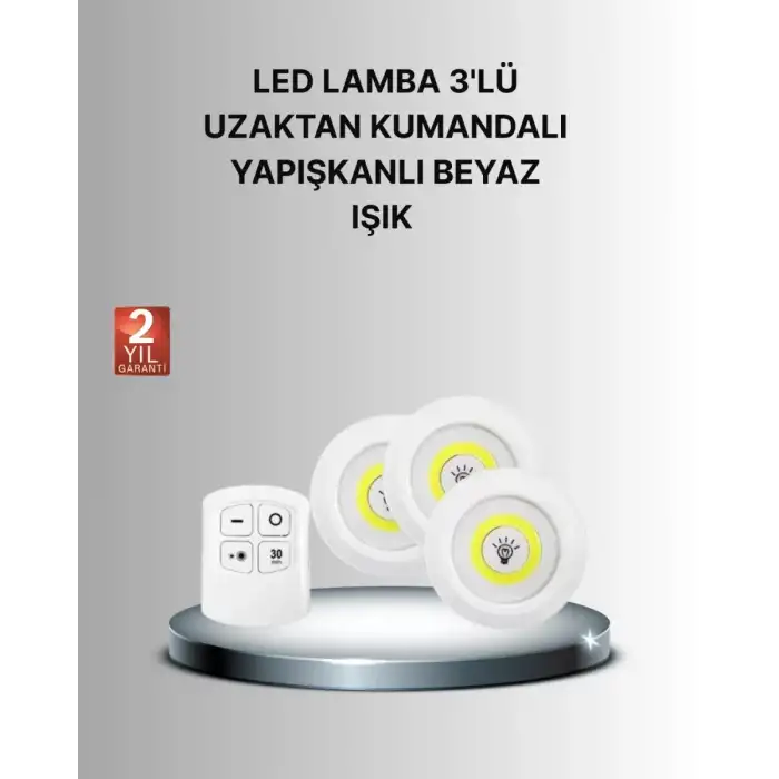 AsilTech Dekoratif ve Pratik 3’lü Kumandalı Spot LED Aydınlatma
