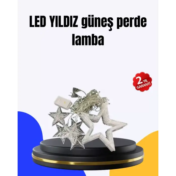 AsilTech Dekoratif Yıldız Peri Led Perde 3x3 Metre Ortam Işığı