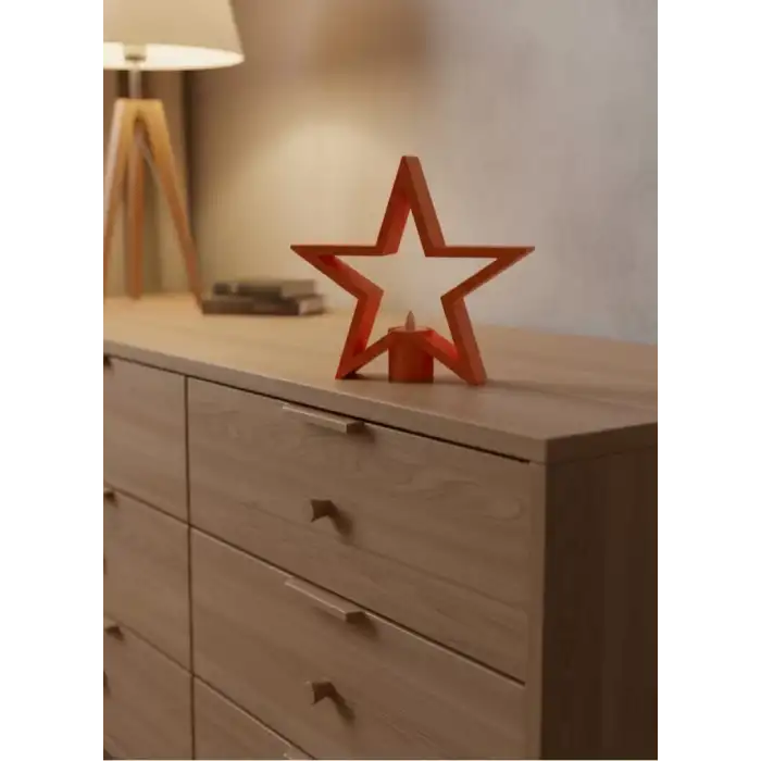 AsilTech Dekoratif Yıldız Şeklinde Turuncu Mumluk Ev Aksesuarı