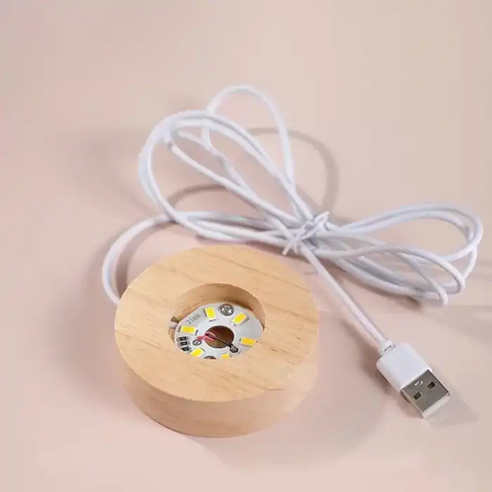 AsilTech Deniz Anası Tasarımlı Işıklı Cam Küre - Ahşap Standlı - USB Gece Lambası