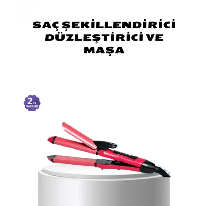 AsilTech Dereceli Seramik Saç Düzleştirici – 5 Isı Seviyesi, 200°C Maksimum Sıcaklık