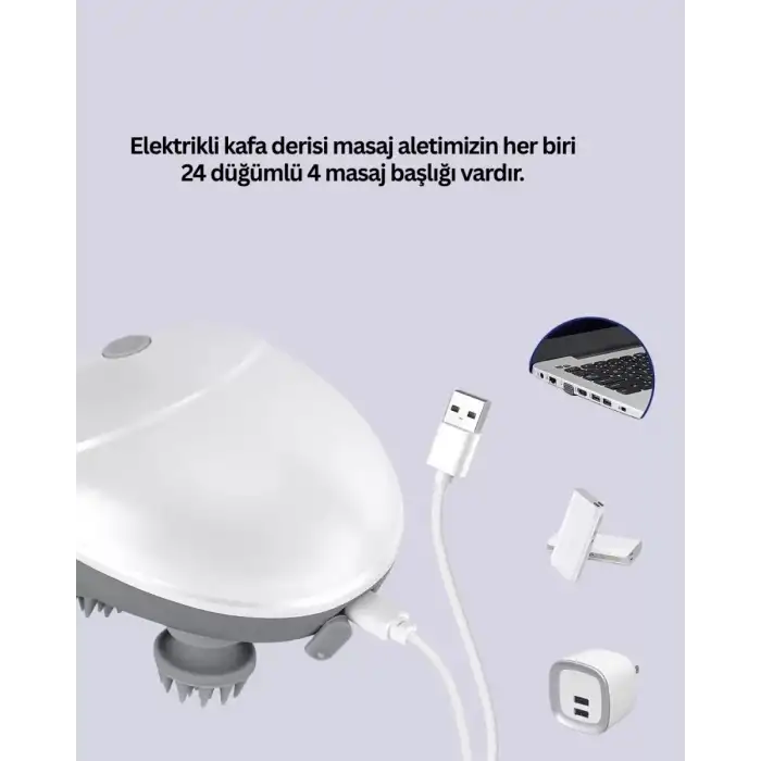AsilTech Derin Masaj Sağlayan Elektrikli Kafa Masaj Aleti