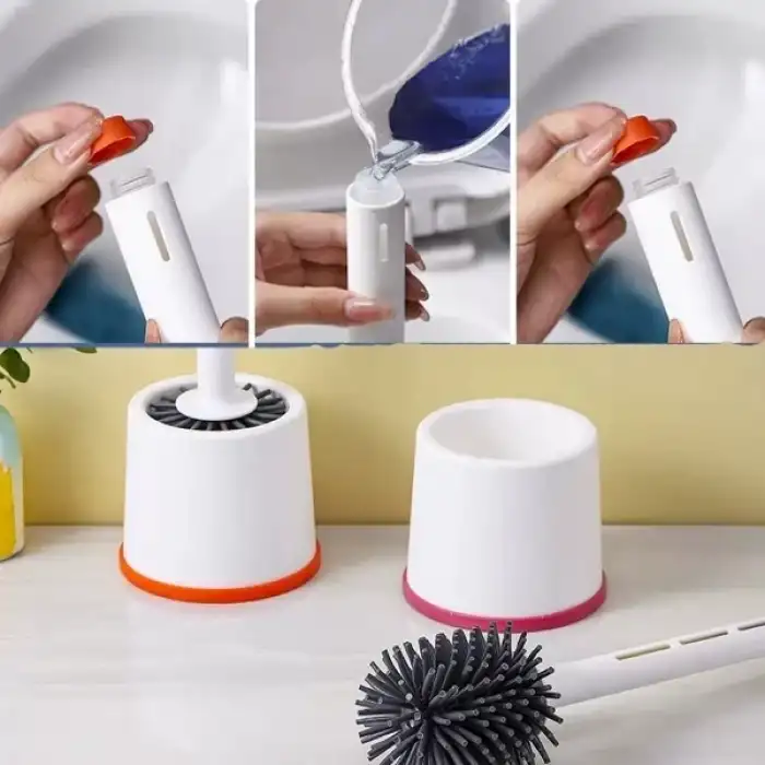 AsilTech Deterjan Hazneli Silikon Tuvalet Fırçası