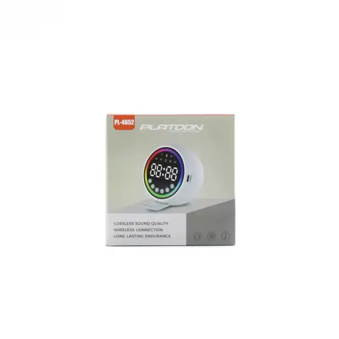 AsilTech Dijital Çalar Saat - Bluetooth Özellikli Mini Hoparlör - USB Şarjlı - Işıklı