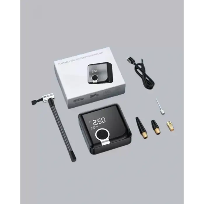 AsilTech Dijital Ekranlı Taşınabilir Akıllı Araç Hava Kompresörü