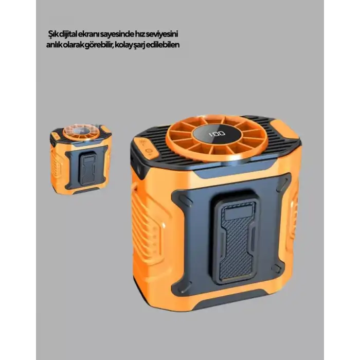 AsilTech Dijital Ekranlı Turbo Mini Fan – 3 Kademeli Hız, Sessiz Çalışma ve Type-C Şarj