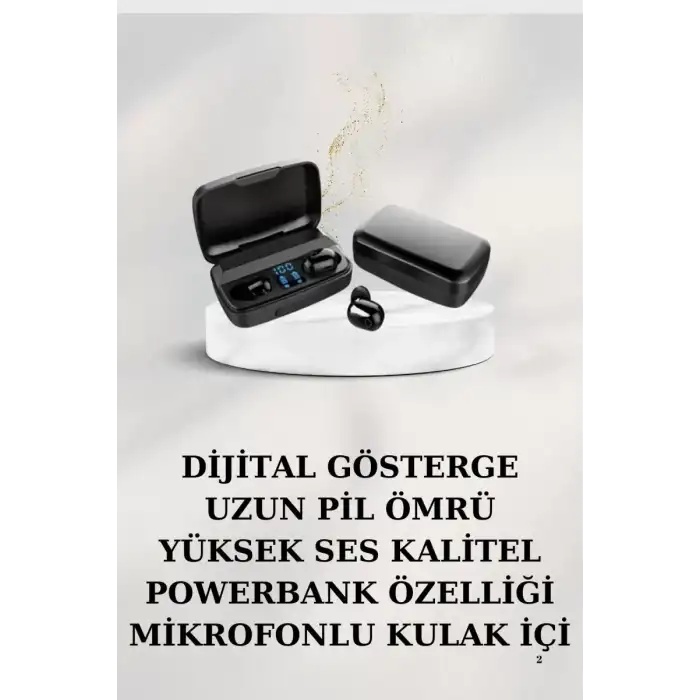 AsilTech Dijital Göstergeli Bluetooth Kulaklık Kablosuz TWS Stereo Bluetooth 5.0