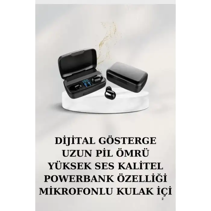 AsilTech Dijital Göstergeli Bluetooth Kulaklık Kablosuz TWS Stereo Bluetooth 5.0
