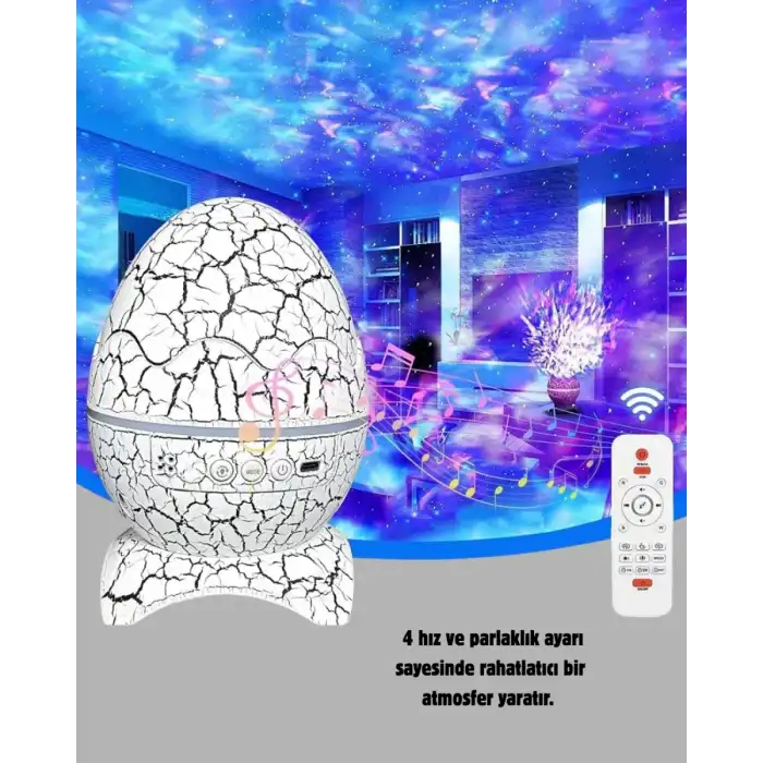 AsilTech Dinozor Yumurta Gece Lambası Projektör – 14 Renk Seçeneği