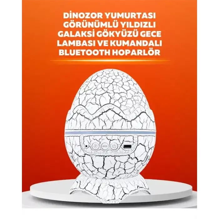 AsilTech Dinozor Yumurtası Tasarımlı Projektörlü Gece Lambası