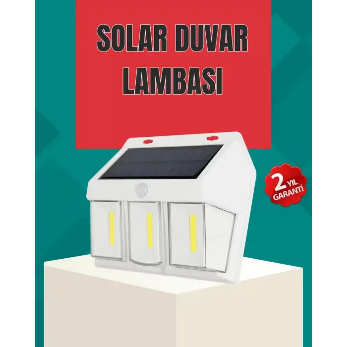 AsilTech Dış Mekan Solar Duvar Lambası – 120° Hareket Algılama, 3 Işık Modu