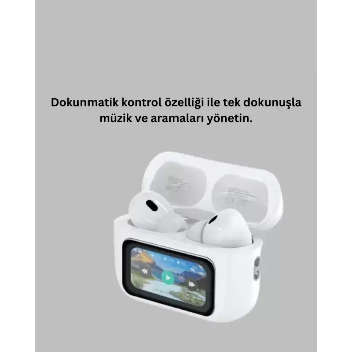 AsilTech Dokunmatik Ekranlı Bluetooth Kulaklık ANC Gürültü Önleme Suya Dayanıklı Yeni Nesil