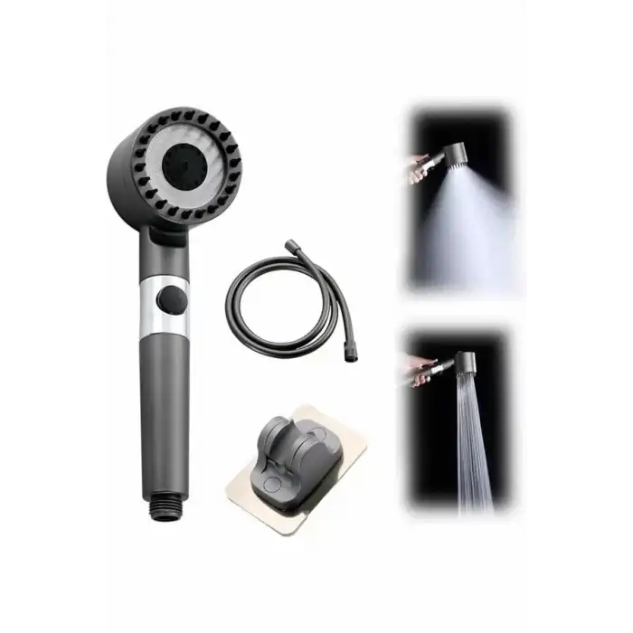 AsilTech Duş Başlığı Yüksek Basınçlı Masaj Taraklı 3 Kademeli