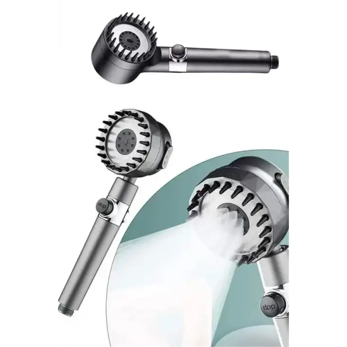 AsilTech Duş Başlığı Yüksek Basınçlı Masaj Taraklı 3 Kademeli