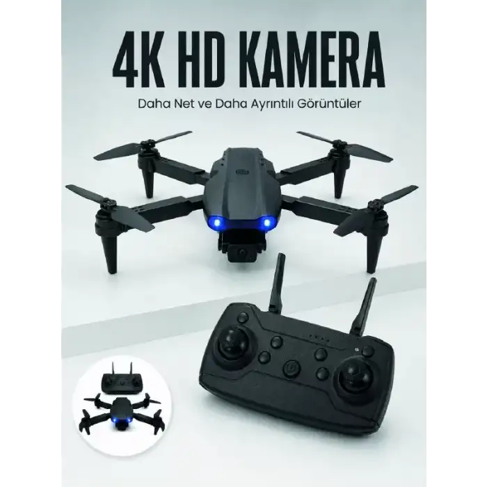 AsilTech E99 Pro 4K HD Kameralı Katlanabilir Drone APP Kontrollü Uzaktan Kumandalı Mini Drone